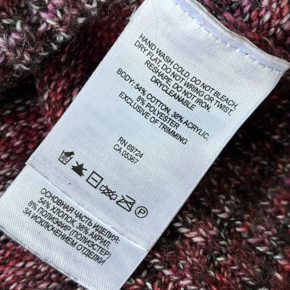 Columbia Sweater Sz M Red Turtleneck Stripe Outdoor Winter Hiking Casual Womens - Picture 4 of 9